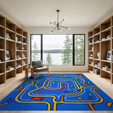 Playful Racetrack Cartoon Area Rug