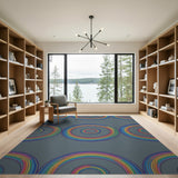 Multi-Color Concentric Circles Area Rug