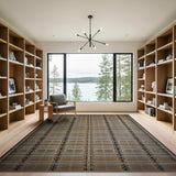 Black Tan Woven Geometric Area Rug