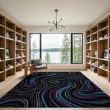 Neon Swirl Abstract Area Rug