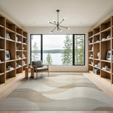 Abstract Area Serene Wave Beige Abstract Area Rug
