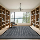Black White Ornate Heritage Area Rug
