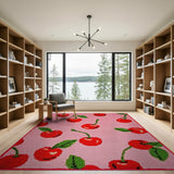 Playful Cherry Pink Area Rug