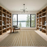 Beige Houndstooth Woven Area Rug
