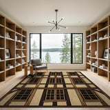 Rustic Half-Timbered Cottage Area Rug