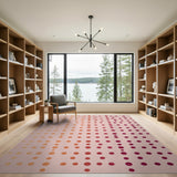 Warm Ombre Polka Dot Area Rug
