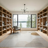 Abstract Beige Neutral Geometric Area Rug