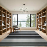 Geometric Modern Grey Striped Area Rug