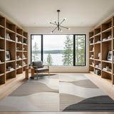 Wavy Striped Grey Area Rug