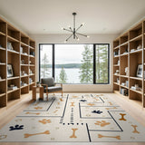 Playful Dog Bone Maze Area Rug
