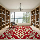 Elegant Red Persian Floral Traditional Persian Area Rug