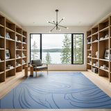 Abstract Area Swirling Blue Abstract Area Rug