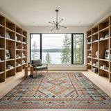 Multi-color and Patterns Vibrant Multi-Color Geometric Southwestern Area Rug