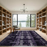 Purple Woven Basket Geometric Area Rug