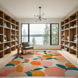 Orange Fruit Pattern Vibrant Orange Fruit Pattern Area Rug