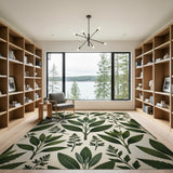 Vintage Herb Leaves Botanical Area Rug