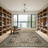 Ivory Persian Floral Medallion Rug