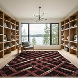 Rustic Lattice Weave Brown Area Rug