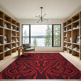 Intricate Crimson Persian Medallion Rug