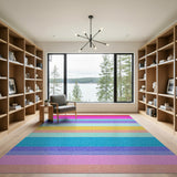 Rainbow Striped Multi-Color Area Rug
