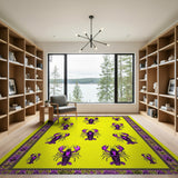 Vibrant Purple Lobster Coastal Area Rug