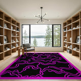 Modern Pink Wave Abstract Area Rug