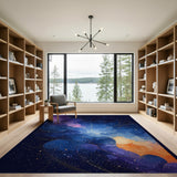 Starry Nebula Swirl Abstract Area Rug