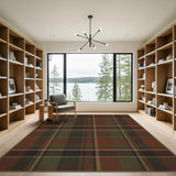 Rustic Farmhouse Brown and Tan Rustic Brown Plaid Area Rug