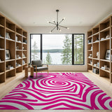 Vibrant Pink Vibrant Pink Swirl Abstract Area Rug