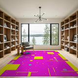 Multi-color and Patterns Vibrant Pink Yellow Teal Geometric Area Rug