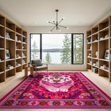 Vibrant Pink Tiger Persian Area Rug