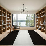 Geometric Modern Black and White Bold Black White Vertical Stripe Area Rug