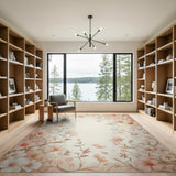 Pink Blush Pink Watercolor Floral Area Rug