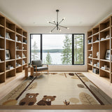 Cute Woodland Bears Forest Area Rug