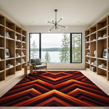 Geometric Modern Fiery Red Geometric Modern Area Rug