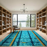 Swimming Pool Lane Geometric Area Rug