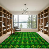 Golden Shamrock Green Pattern Area Rug