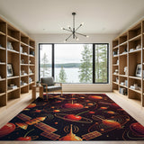 Cosmic Cherry Planets Area Rug