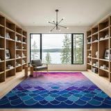 Multi-color and Patterns Mermaid Scales Gradient Area Rug