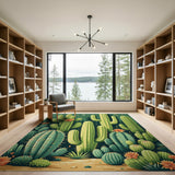 Starry Cactus Oasis Area Rug