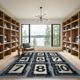 Retro Flip Clock Numbers Area Rug