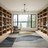 Multi-color and Patterns Abstract Wavy Layers Area Rug