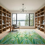 White Daisy Meadow Area Rug