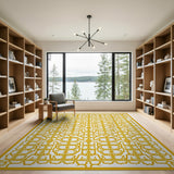 Golden Latticework Area Rug