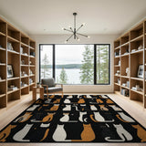 Whimsical Multi-Color Cats Area Rug