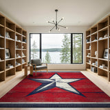 Distressed Red Barn Star Area Rug
