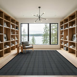 Grey Modern Grey Plaid Area Rug