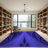 Purple Swirling Waves Abstract Area Rug
