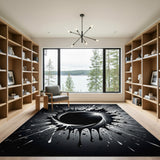 Cosmic Black Hole Vortex Splash Area Rug