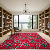 Red Pomegranate Fruit Pattern Area Rug
